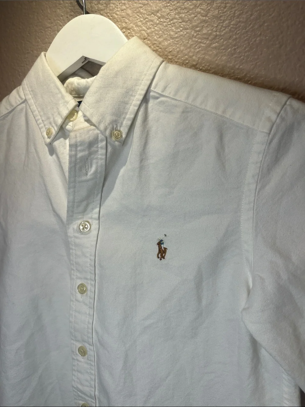 Ralph Lauren Boy’s Broadcloth White Button Down Shirt Size Small 8